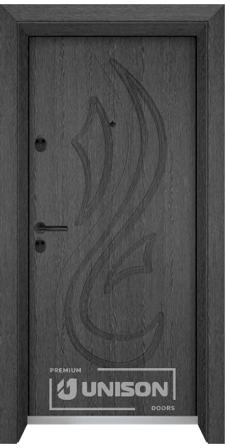 Входна врата Унисон Оптима 203p, цвят Сив кестен
