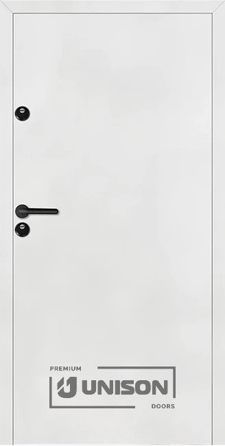 Входна врата Унисон Термо+, модел Бейсик, Бял Мат